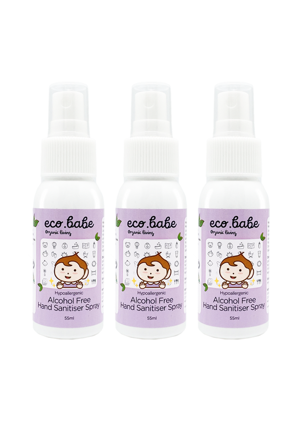 HYPOALLERGENIC ALCOHOL FREE HAND SANITISER SPRAY 55ML (BUNDLE OF 3)