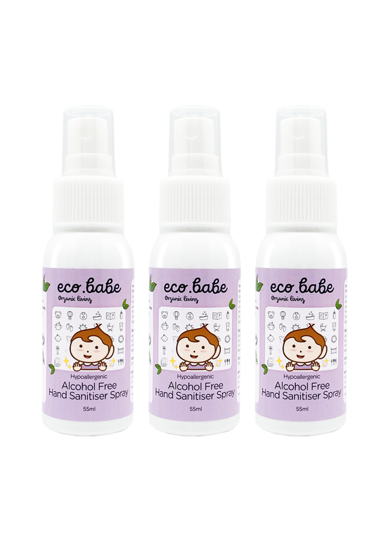 HYPOALLERGENIC ALCOHOL FREE HAND SANITISER SPRAY 55ML (BUNDLE OF 3)